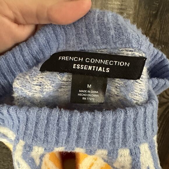 French Connection Essentials Ladies Sweater, Size-M , Color-Ivory/ multi - Picture 5 of 5